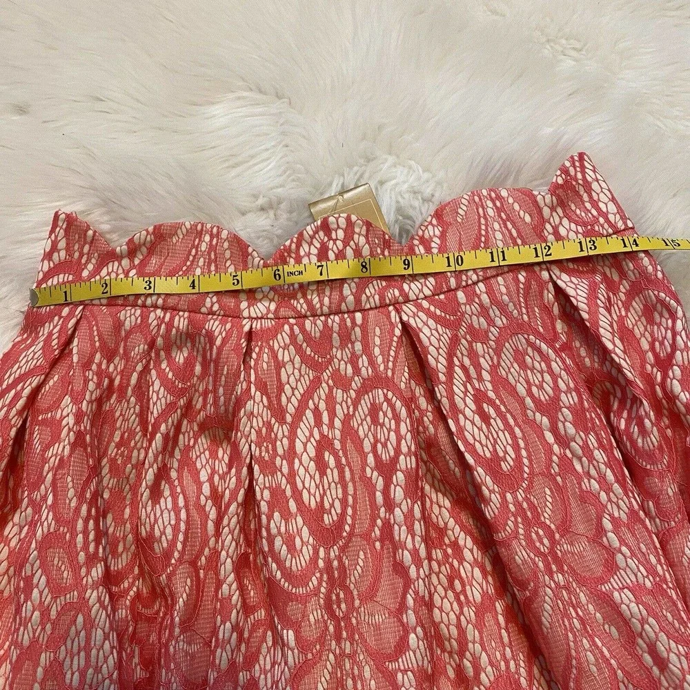 Blue Rain Francescas Pink Tan Floral Lace Casual Skirt Size Large NWT - Picture 6 of 6